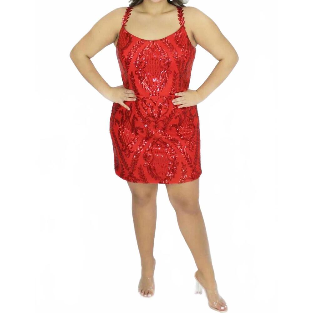 NEW SYDNEY'S CLOSET scoop sheath cocktail dress in red